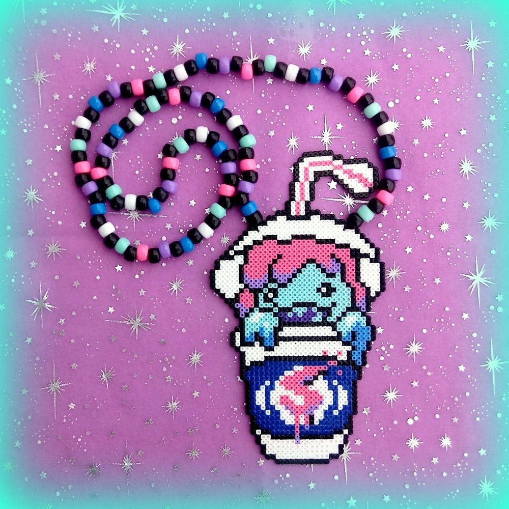 Slushii Mini Perler Bead Kandi Necklace